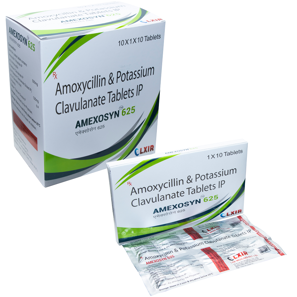 Amoxycillin 500mg, Clavulanic Acid 125mg Tablets - AMEXOSYN 625