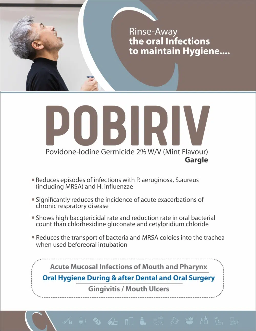 POBIRIV GARGLE & MOUTHWASH - Mint Flavour