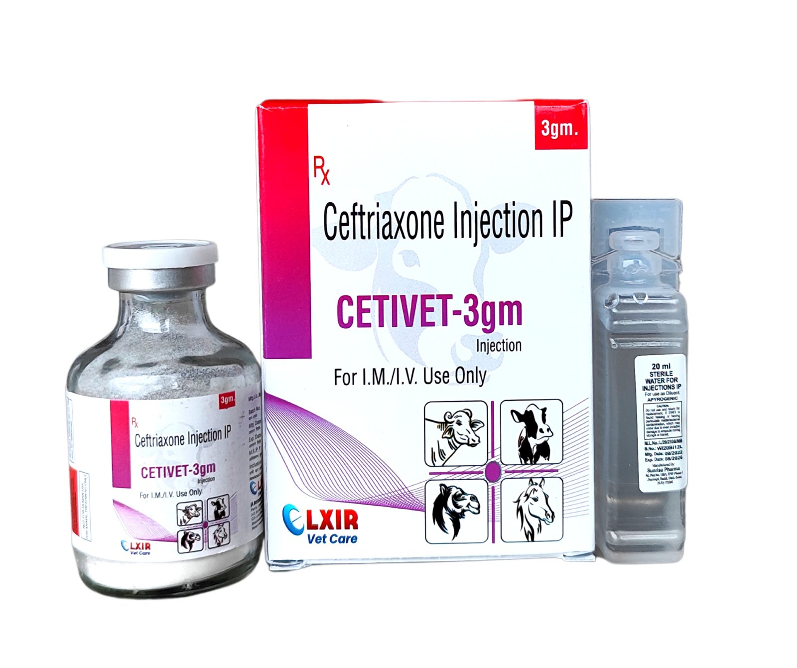 CETIVET 3GM - Ceftrixone Sodium